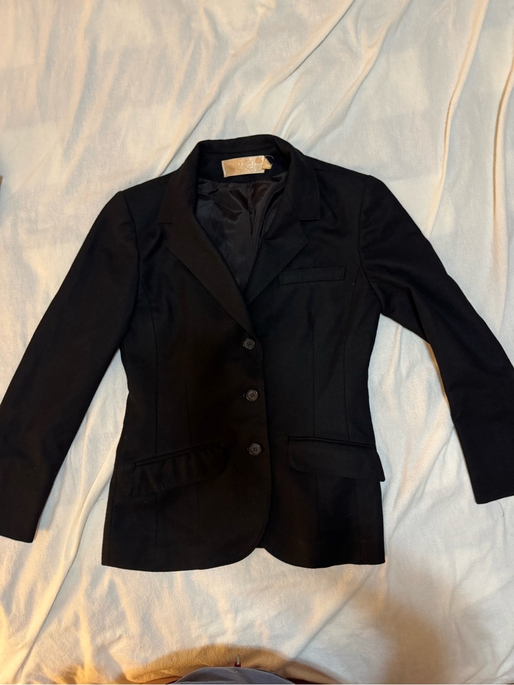 Vintage Pendleton 100% Virgin Wool Black 3 Button Blazer Jacket Women’s Size 8